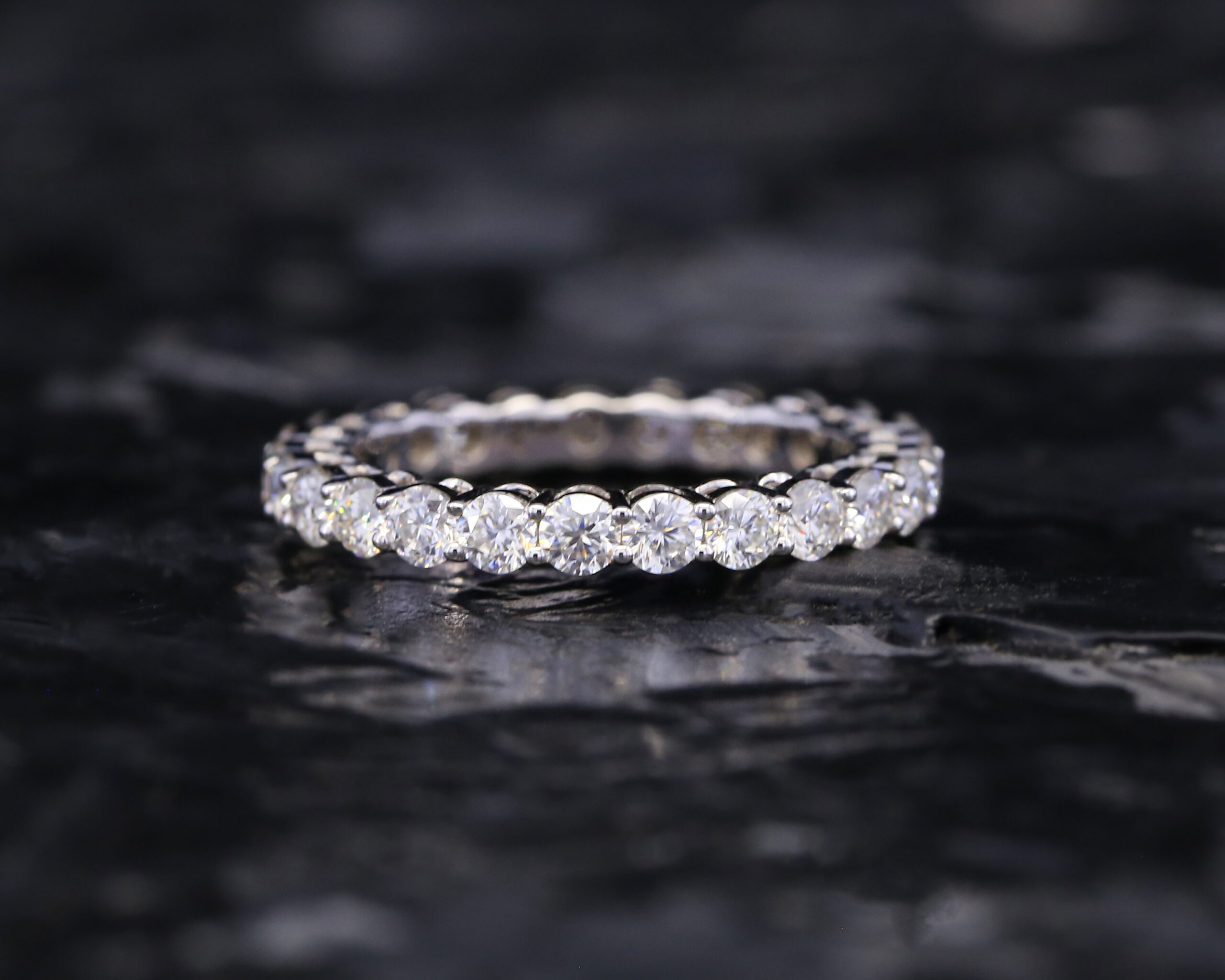 Full Eternity Round Cut Diamond Wedding Band