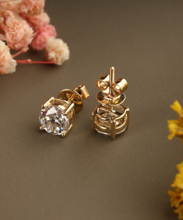 Round Moissanite Stud Earrings