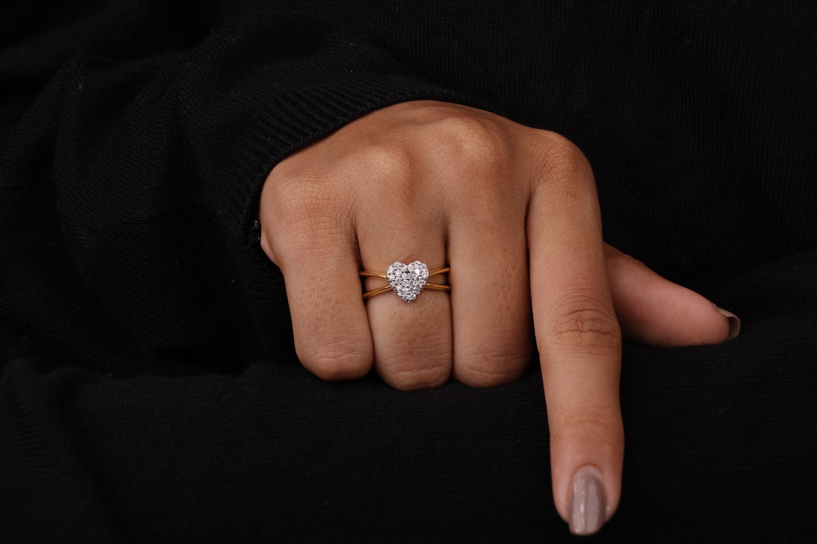 Heart diamond shapes Ring