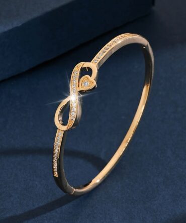 Yellow-Gold-Collar-Embellished Bracelet